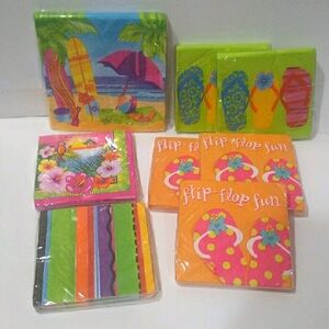 Colorful Beach-Themed Napkins Set of 8 Packages